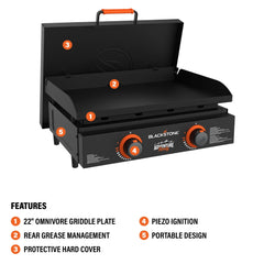 Adventure Ready 22” Tabletop Griddle with Hard Cover