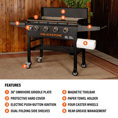 36” Griddle with Hard Cover (Natural Gas)