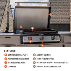 28" Drop-in Griddle with Hood